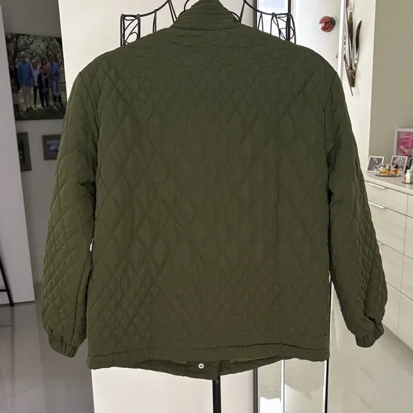 Aqua Olive Quilted Jacket - Picture 6 of 10
